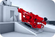 Teupen spider lift climbing stairs